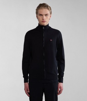 Napapijri Decatur Full-Zip Jumper Zip Jumpers Heren Zwart | MWUXNQJ-35