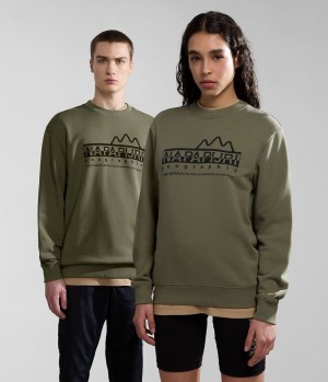 Napapijri Faber Sweatshirt Sweatshirts Dames Groen | ZMVSAFK-24