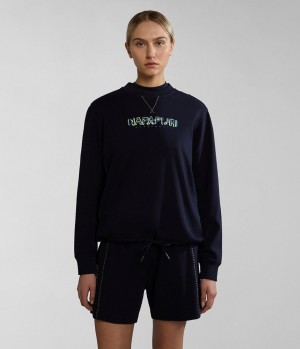 Napapijri Kreis Sweatshirt Sweatshirts Dames Donkerblauw | WBTIUVS-30