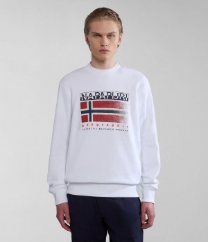 Napapijri Kreis Sweatshirt Sweatshirts Heren Wit | CFNIXYR-97