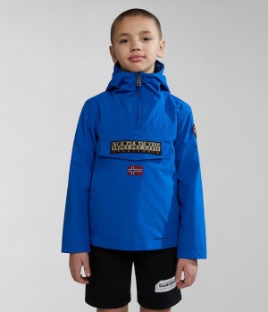 Napapijri Rainforest Summer Anorak Jacket (4-16 YEARS) Regenjassen Kinderen Blauw | HTVFDEZ-79