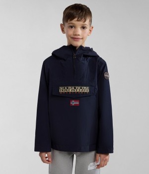 Napapijri Rainforest Summer Anorak Jacket (4-16 YEARS) Regenjassen Kinderen Donkerblauw | HFBAKCD-97