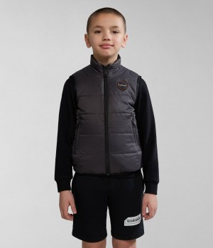 Napapijri Santafe Vest (4-16 YEARS) Gilet Kinderen Donkergrijs | NYTSLZR-67