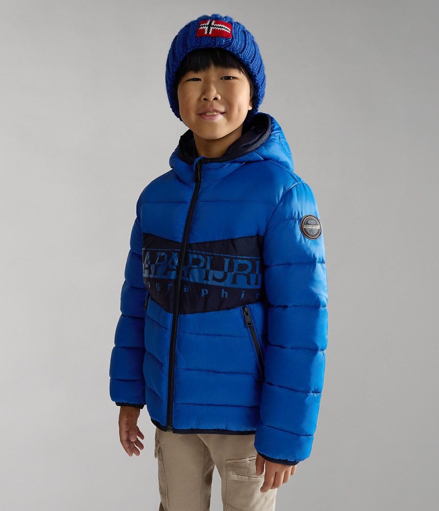 Napapijri Aerons Puffer Jacket (4-16 YEARS) Regenjassen Kinderen Blauw | XQCGWAS-15