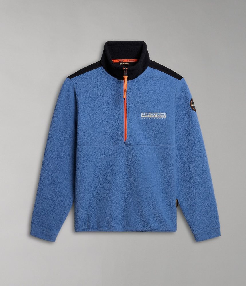 Napapijri Anderby Half-Zip Fleece Vlies Heren Blauw | NHYDCWQ-62