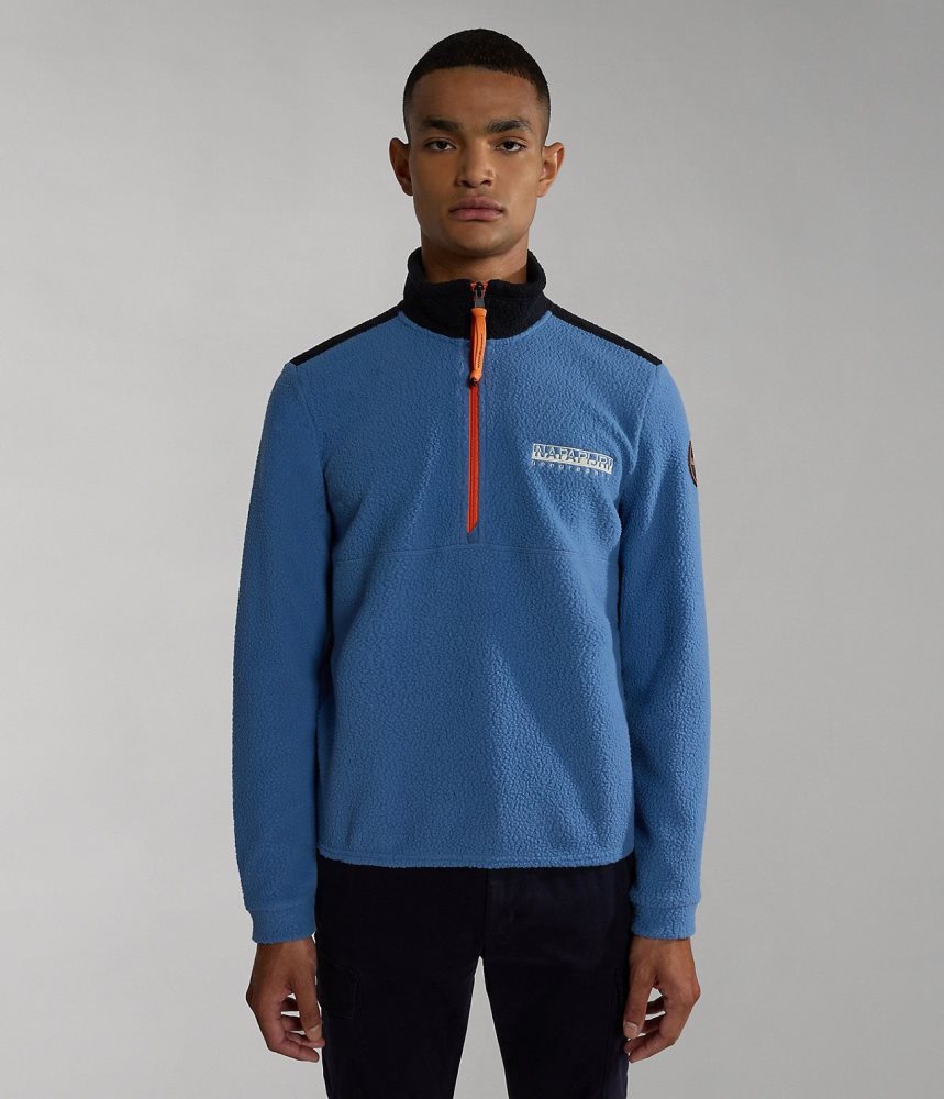 Napapijri Anderby Half-Zip Fleece Vlies Heren Blauw | NHYDCWQ-62