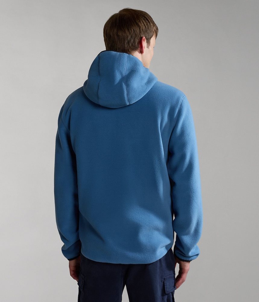 Napapijri Ayas Full-Zip Fleece Hoodie Vlies Heren Blauw | MLKOTDV-39