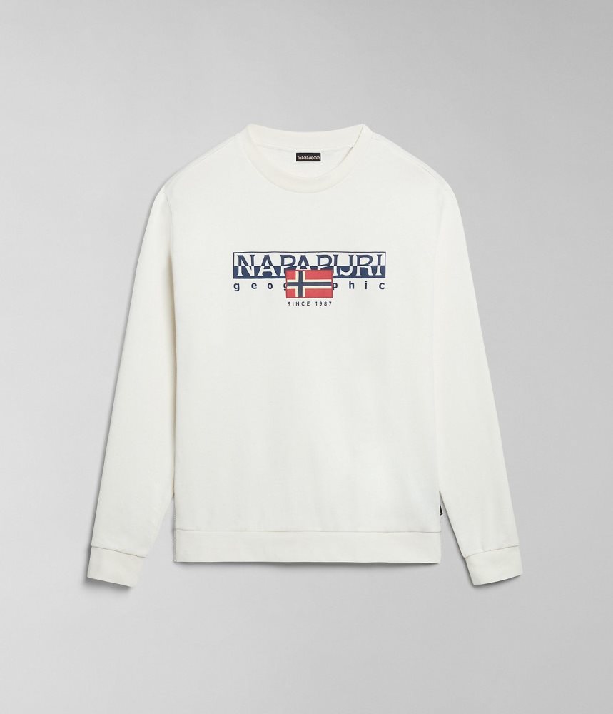 Napapijri Aylmer Sweatshirt Sweatshirts Heren Wit | BGWHRUV-60