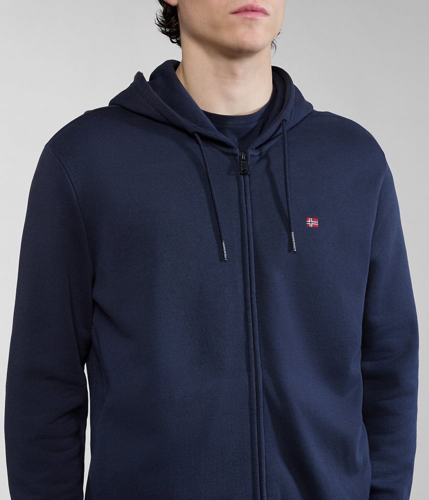 Napapijri Balis Summer Full-Zip Hoodie Hoodie Heren Donkerblauw | HKJWPRB-09