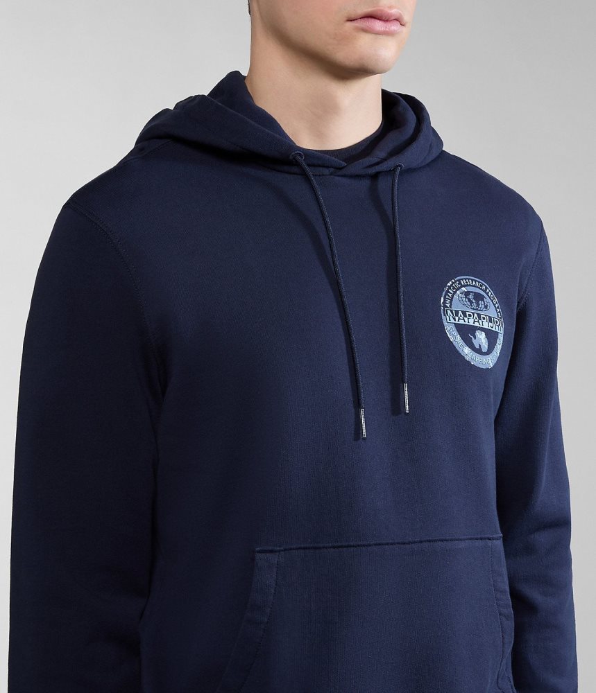 Napapijri Bollo Summer Hoodie Hoodie Heren Donkerblauw | DKQCRVX-98