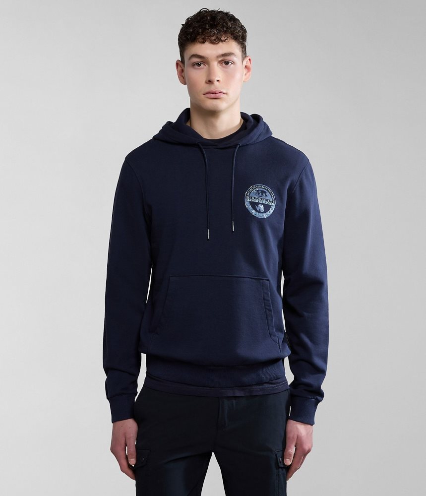 Napapijri Bollo Summer Hoodie Hoodie Heren Donkerblauw | DKQCRVX-98