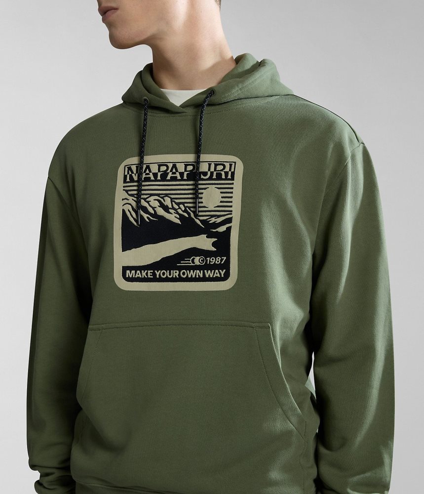 Napapijri Boyd Hoodie Hoodie Dames Groen | LXSVYCQ-74