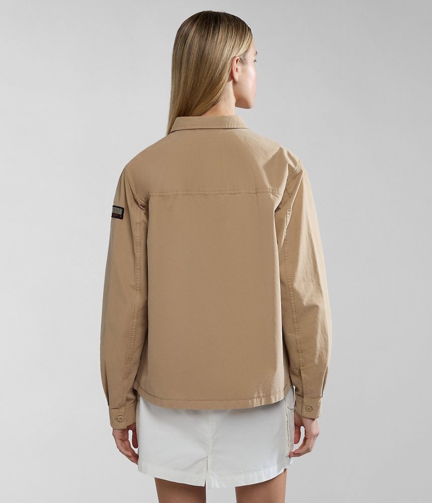 Napapijri Boyd Overshirt Jacket Overhemd Dames Beige | MPGUEQY-04