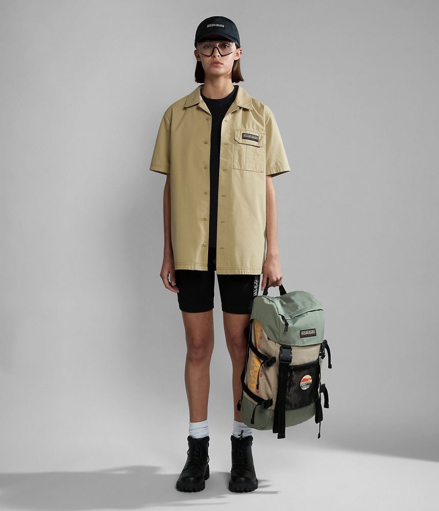 Napapijri Boyd Short Sleeve Shirt Overhemd Heren Beige | USEMIKW-48