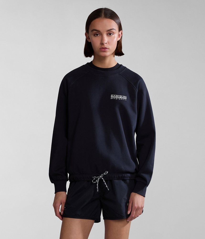 Napapijri Boyd Sweatshirt Sweatshirts Dames Zwart | BZIRKGD-83