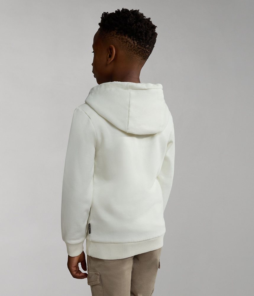 Napapijri Brunt Full-Zip Hoodie (4-16 YEARS) Hoodie Kinderen Wit | QXZDAHL-12