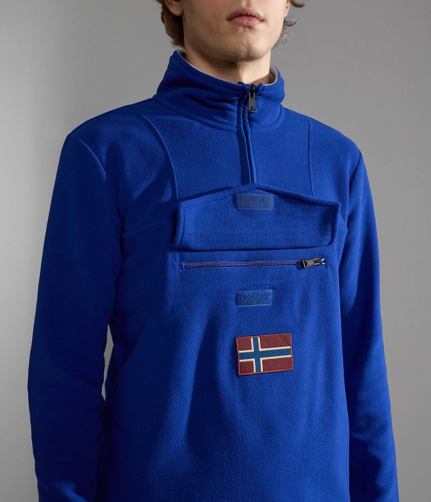 Napapijri Burgee Half-Zip Fleece Vlies Dames Blauw | ELMVHON-27