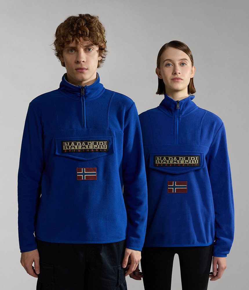 Napapijri Burgee Half-Zip Fleece Vlies Dames Blauw | ELMVHON-27