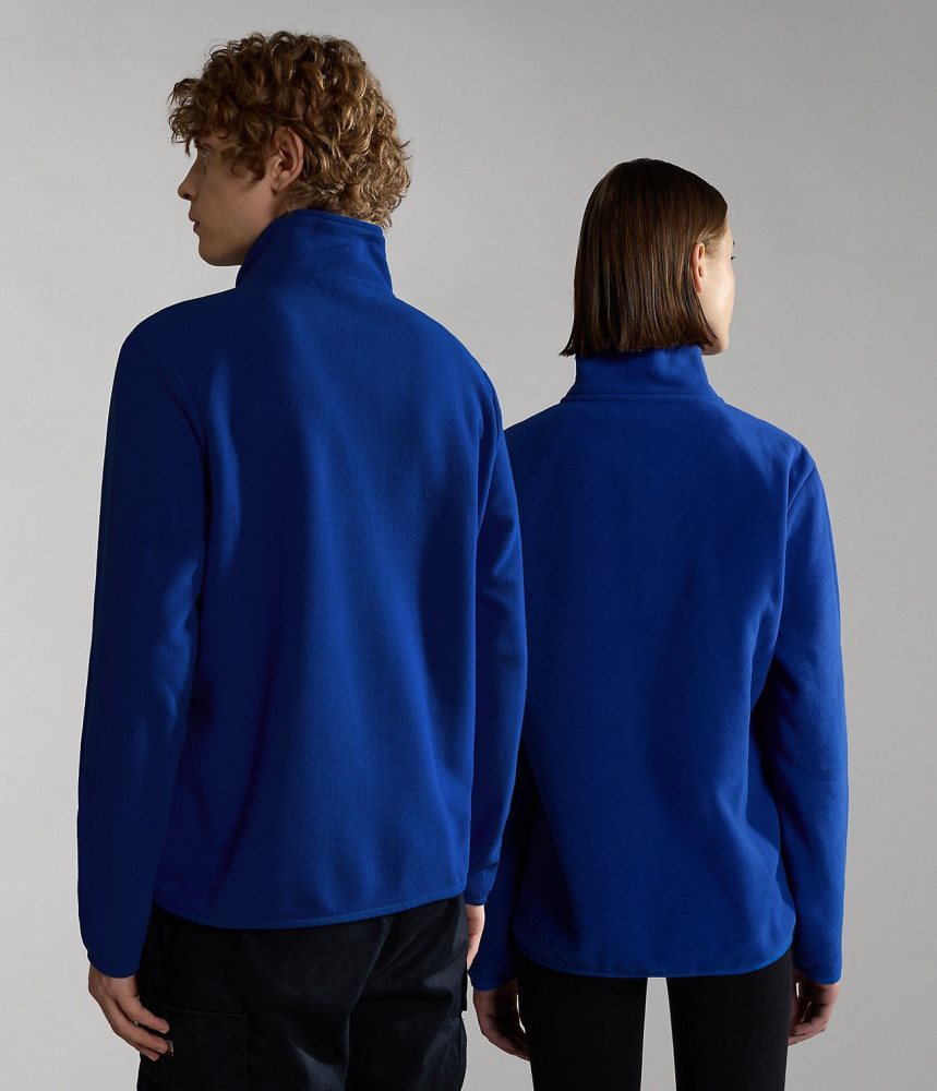 Napapijri Burgee Half-Zip Fleece Vlies Heren Blauw | JAOTLMX-41