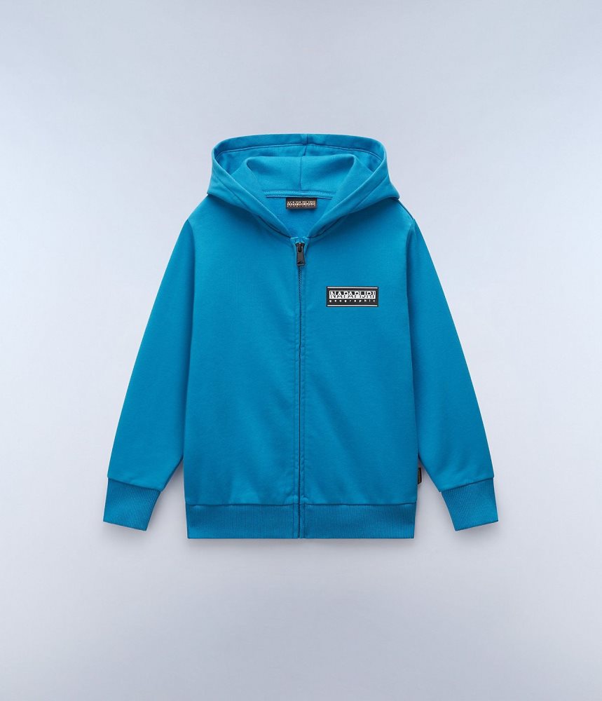 Napapijri Chamois Full-Zip Hoodie (4-16 YEARS) Hoodie Kinderen Blauw | EJARGMY-19