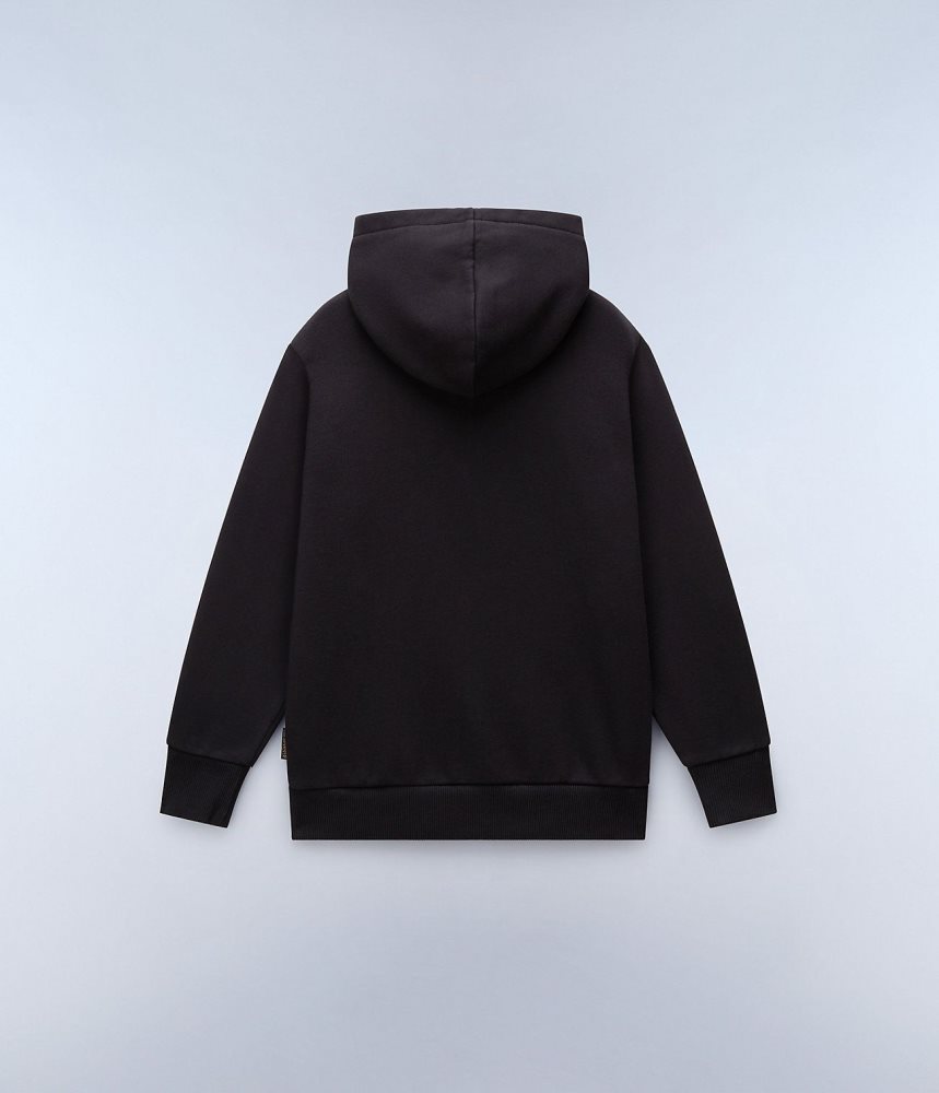 Napapijri Chamois Full-Zip Hoodie (4-16 YEARS) Hoodie Kinderen Zwart | DPQUNRT-39