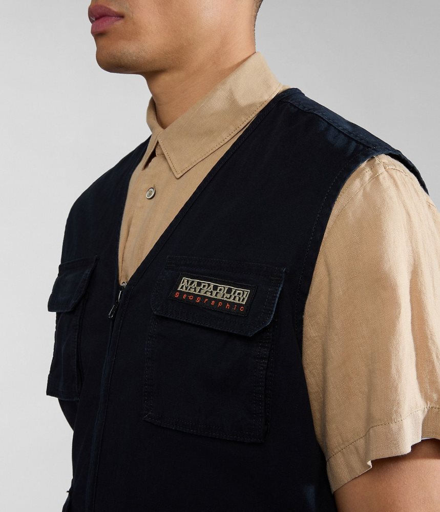 Napapijri Colden Vest Gilet Heren Zwart | RHAWXUI-43