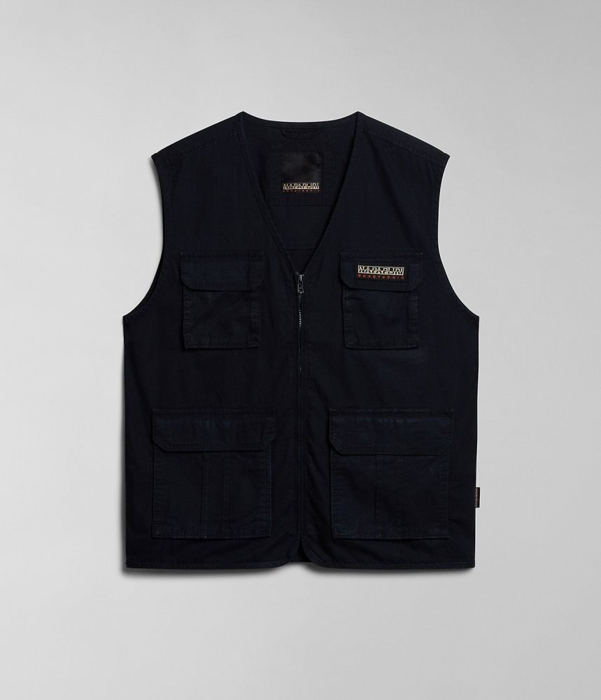 Napapijri Colden Vest Gilet Heren Zwart | RHAWXUI-43