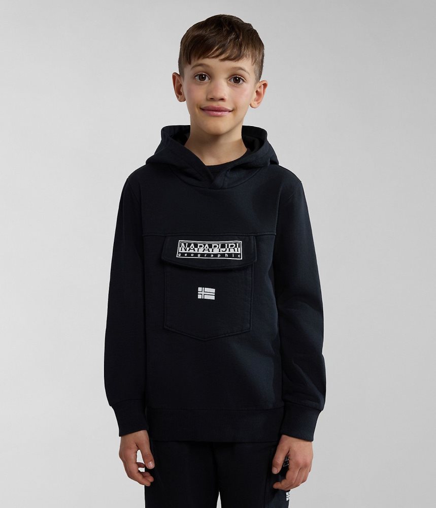 Napapijri Cree Hoodie (4-16 YEARS) Hoodie Kinderen Zwart | OSTQIKE-42