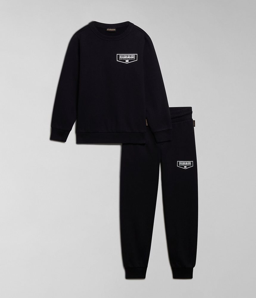 Napapijri Cree Tracksuit (4-16 YEARS) Trainingspak Kinderen Zwart | JLVDFXQ-10