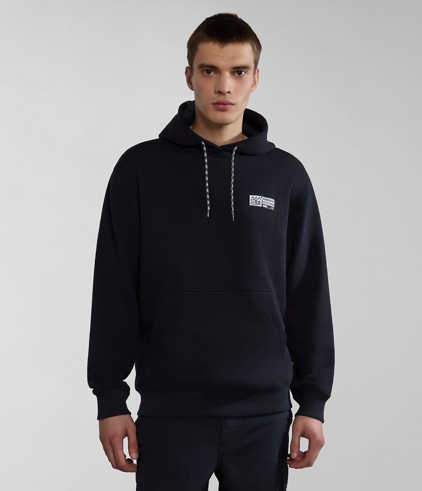 Napapijri Faber Hoodie Hoodie Heren Zwart | XANLRFS-07