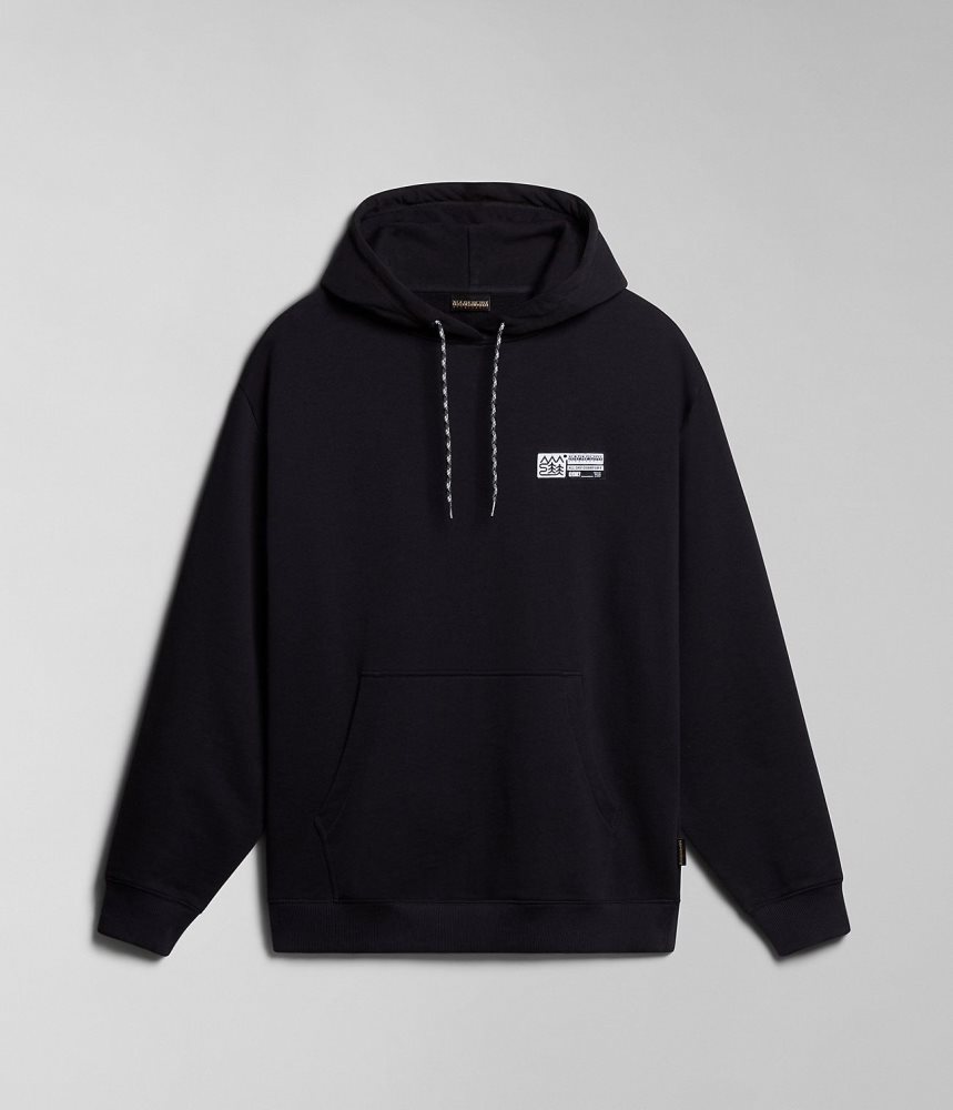 Napapijri Faber Hoodie Hoodie Heren Zwart | XANLRFS-07