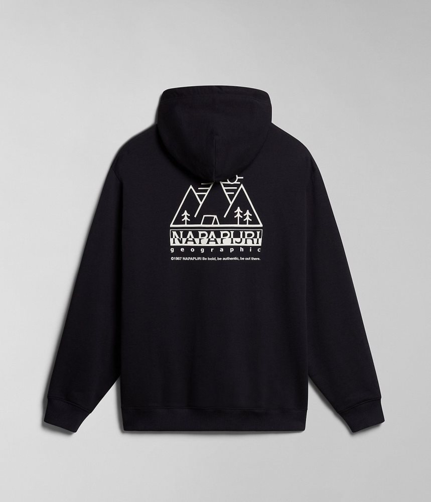 Napapijri Faber Hoodie Hoodie Heren Zwart | XANLRFS-07