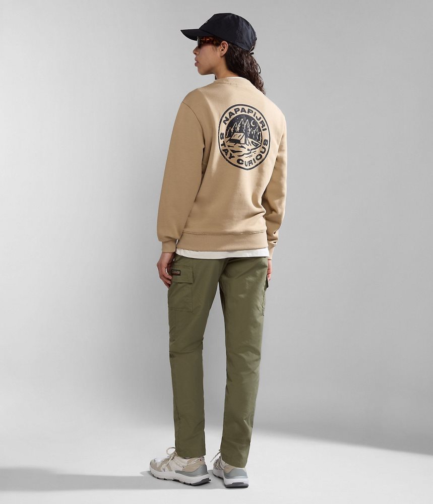 Napapijri Faber Sweatshirt Sweatshirts Dames Beige | REZJPQY-69