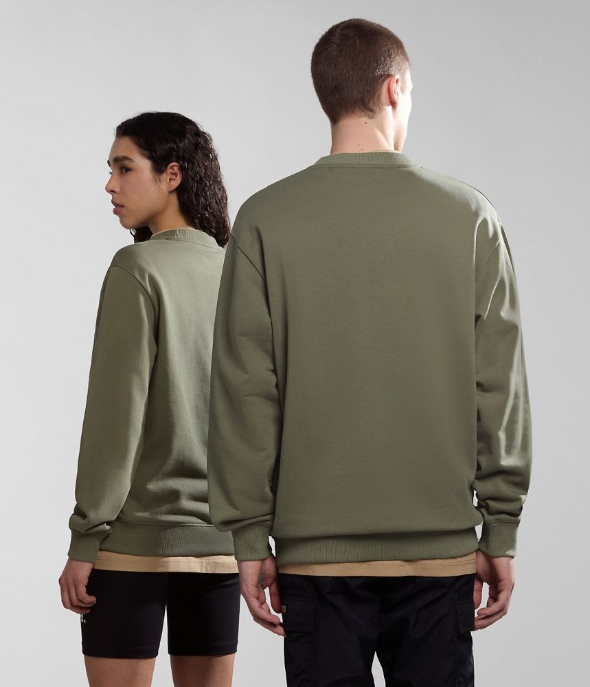 Napapijri Faber Sweatshirt Sweatshirts Heren Groen | UIQXZGH-97