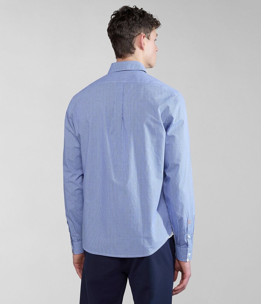 Napapijri Graie Long Sleeve Shirt Overhemd Heren Blauw | ZABJWVE-20