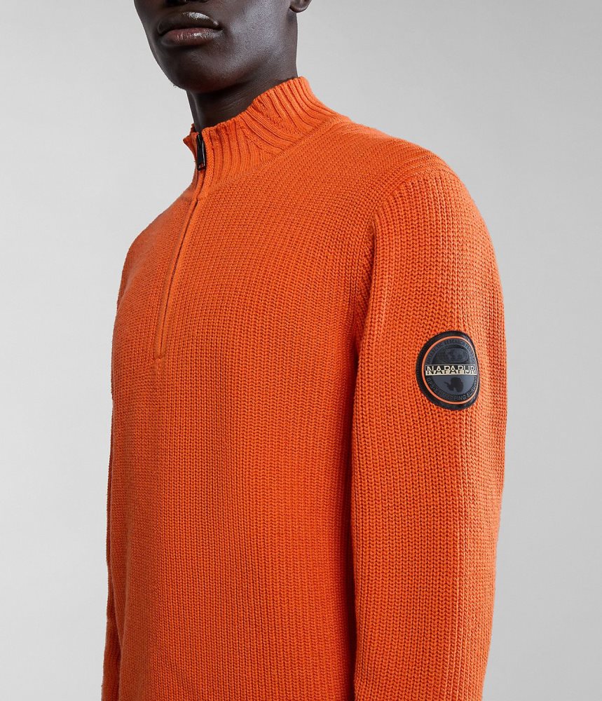 Napapijri Gwich Half-Zip Jumper Zip Jumpers Heren Oranje | YJNKEDO-46