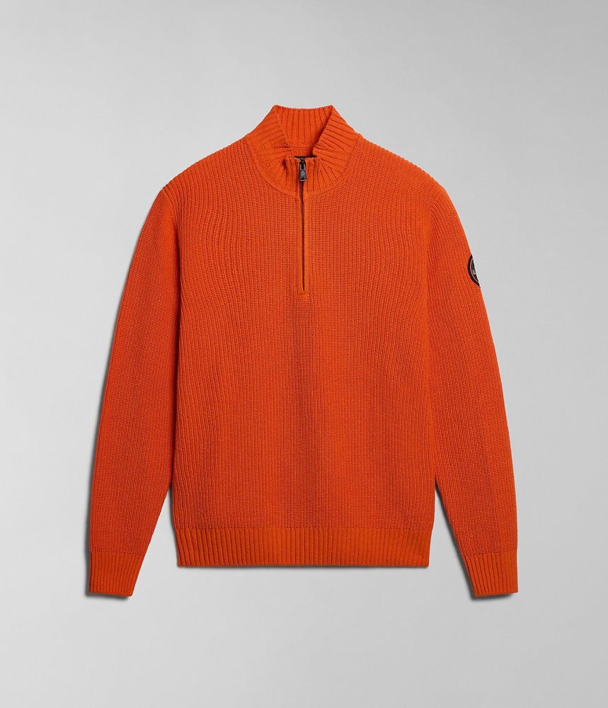 Napapijri Gwich Half-Zip Jumper Zip Jumpers Heren Oranje | YJNKEDO-46