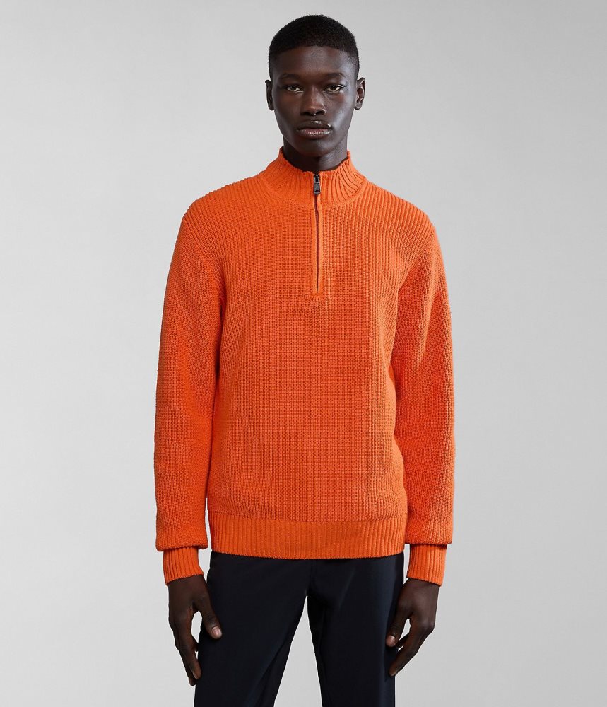 Napapijri Gwich Half-Zip Jumper Zip Jumpers Heren Oranje | YJNKEDO-46