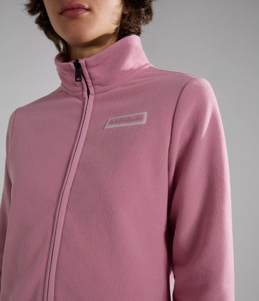 Napapijri Iaato Full-Zip Fleece Vlies Dames Roze | CBLNQAH-36