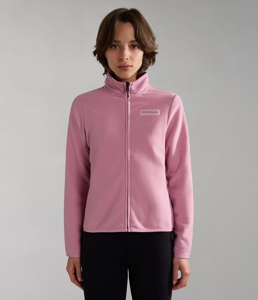 Napapijri Iaato Full-Zip Fleece Vlies Dames Roze | CBLNQAH-36