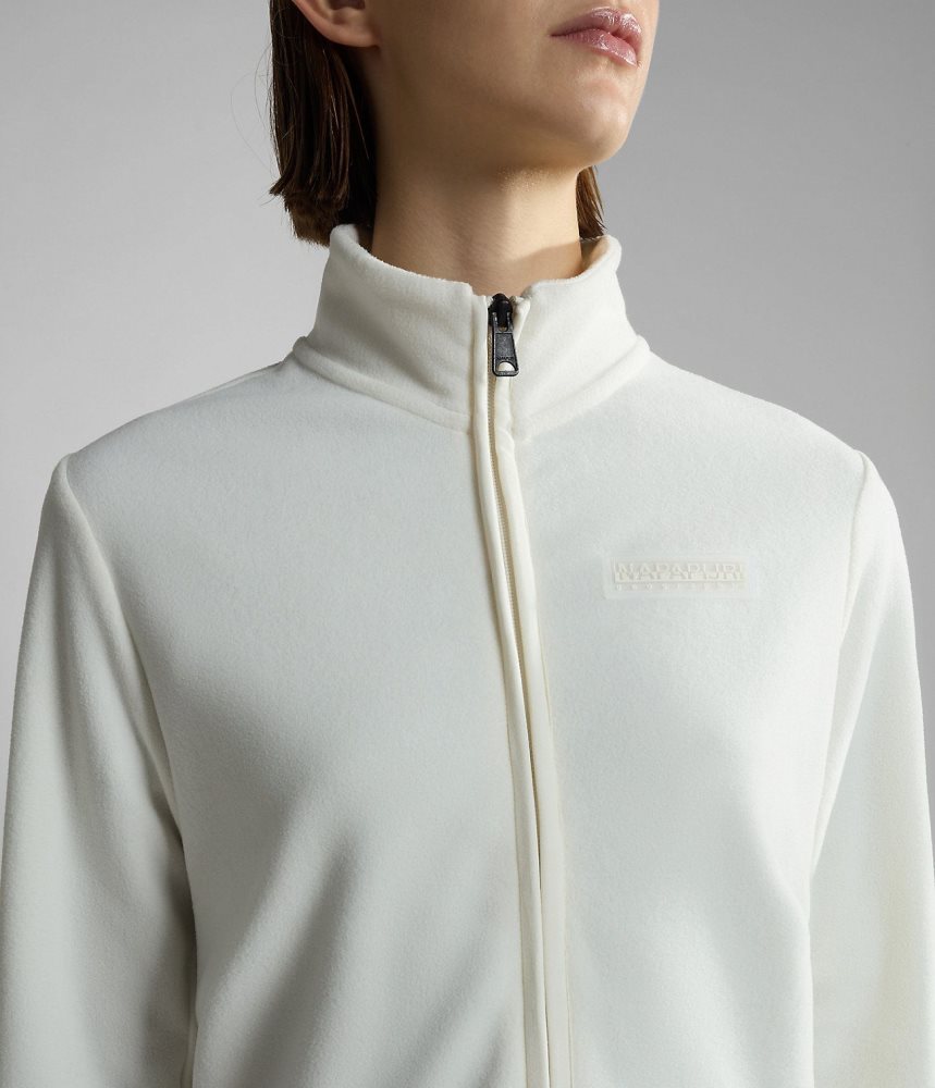 Napapijri Iaato Full-Zip Fleece Vlies Dames Wit | XDNVWJT-12