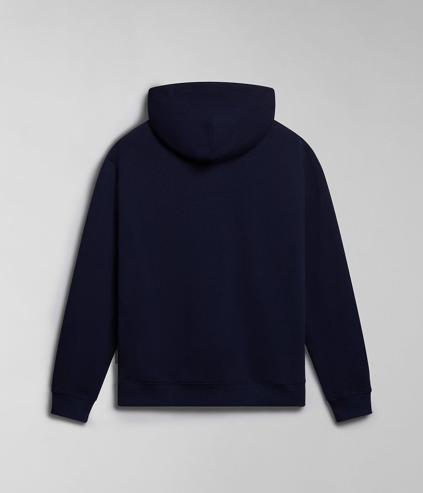 Napapijri Iaato Summer Hoodie Hoodie Heren Donkerblauw | ZELWNMU-04