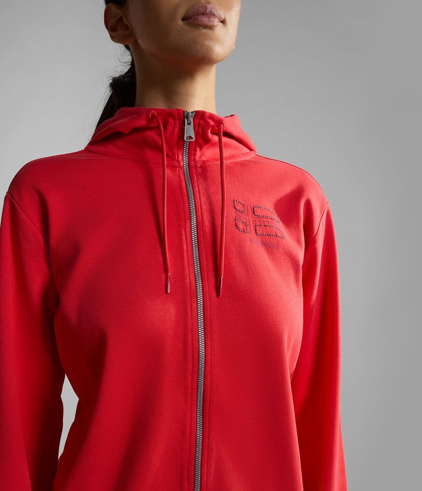 Napapijri Ibarra Full-Zip Hoodie Hoodie Dames Rood | WMBSCLV-72