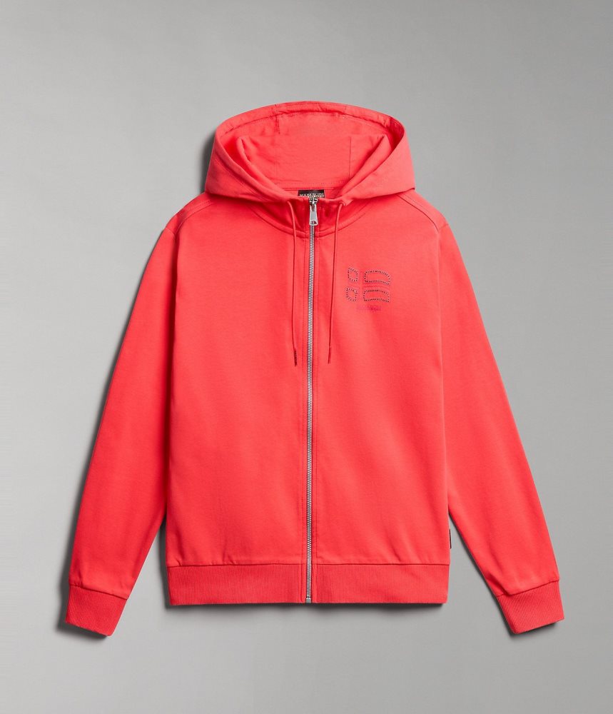 Napapijri Ibarra Full-Zip Hoodie Hoodie Dames Rood | WMBSCLV-72