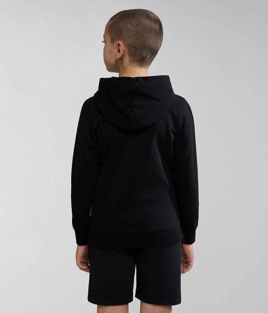 Napapijri Kitik Full-Zip Hoodie (4-16 YEARS) Hoodie Kinderen Zwart | SVNLMXB-82