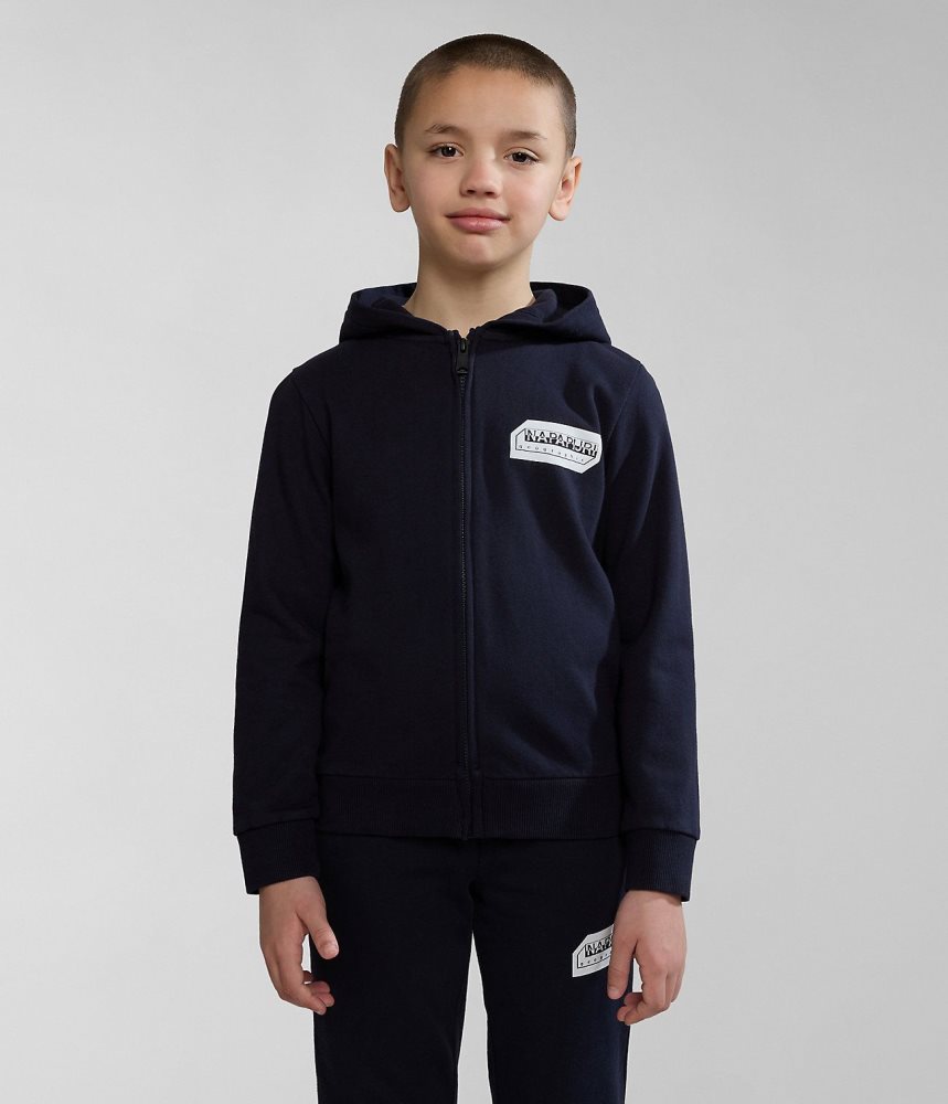 Napapijri Kitik Full-Zip Hoodie (4-16 YEARS) Hoodie Kinderen Donkerblauw | NTMHAGW-16