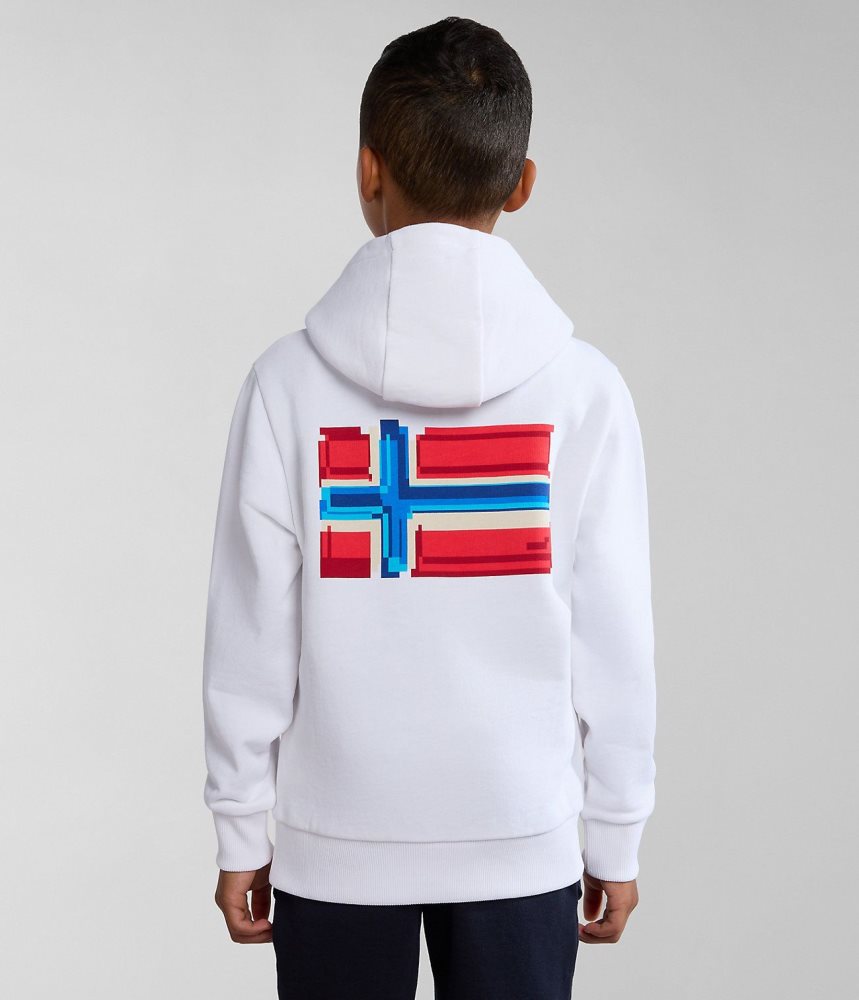 Napapijri Liard Hoodie (4-16 YEARS) Hoodie Kinderen Wit | MJOGTUS-09