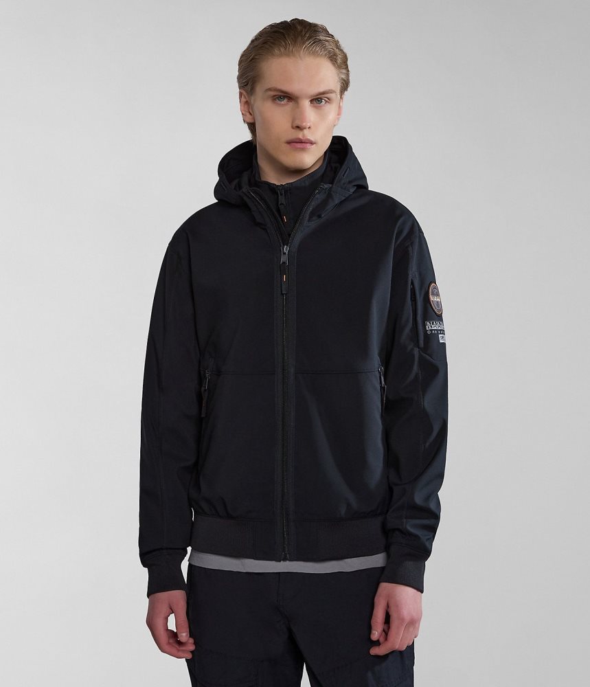 Napapijri Melville Mono-material Shell Jacket Regenjassen Heren Zwart | CWSBTHG-25