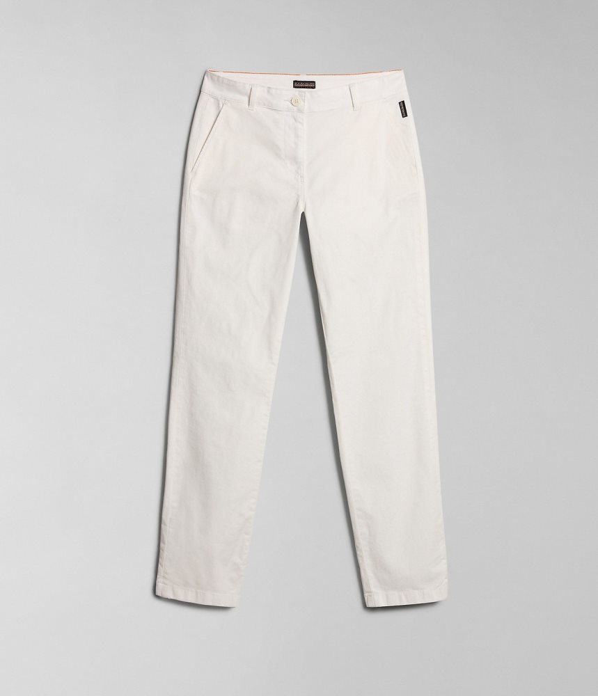 Napapijri Meridian Chino Trousers Chino Broek Dames Wit | CANQJXE-68