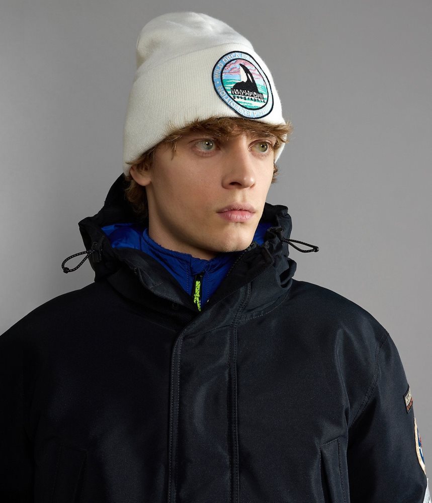 Napapijri Mountain Beanie Hoeden Heren Wit | ZYDMVWE-49